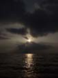 青森　夏泊　陸奥湾　夕日　雲