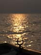 青森　夏泊　陸奥湾　ポート　夕日